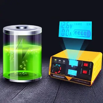 

Battery Charger for 12V 24 V Automobile Motorcycle Battery Yellow Trapezoid US EU Standard