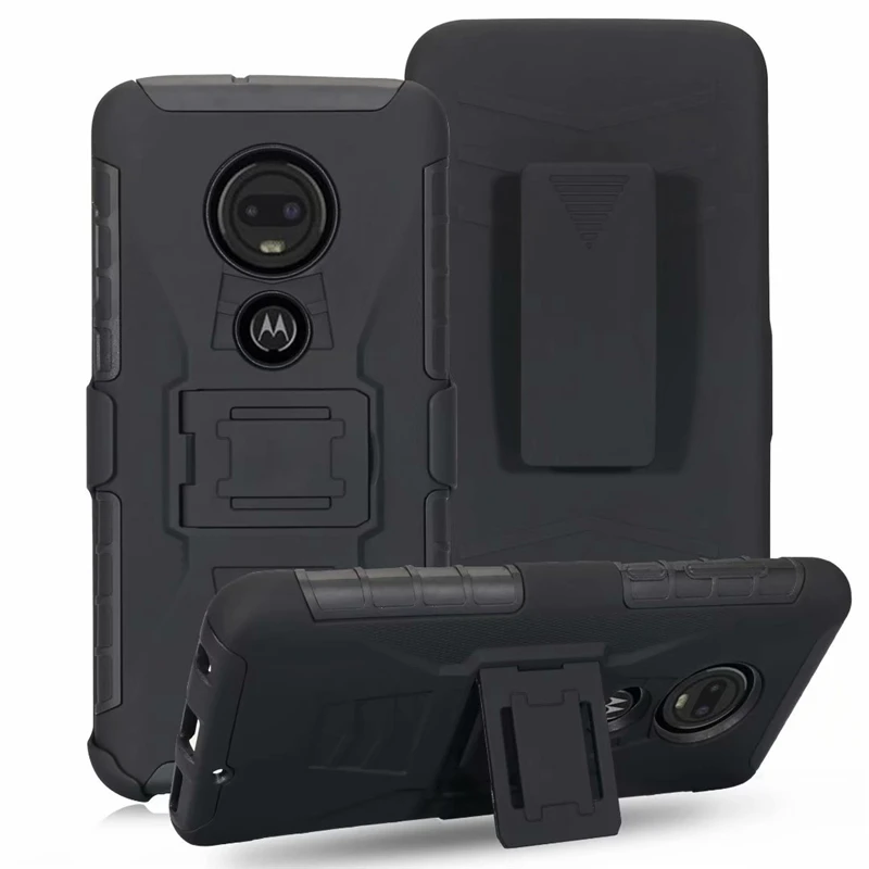 For Motorola G6 G7 E5 Z4 Play Plus Power HTC M8 M9 Hard Shockproof case Belt clips Holster Rubber cover Kickstand stand |