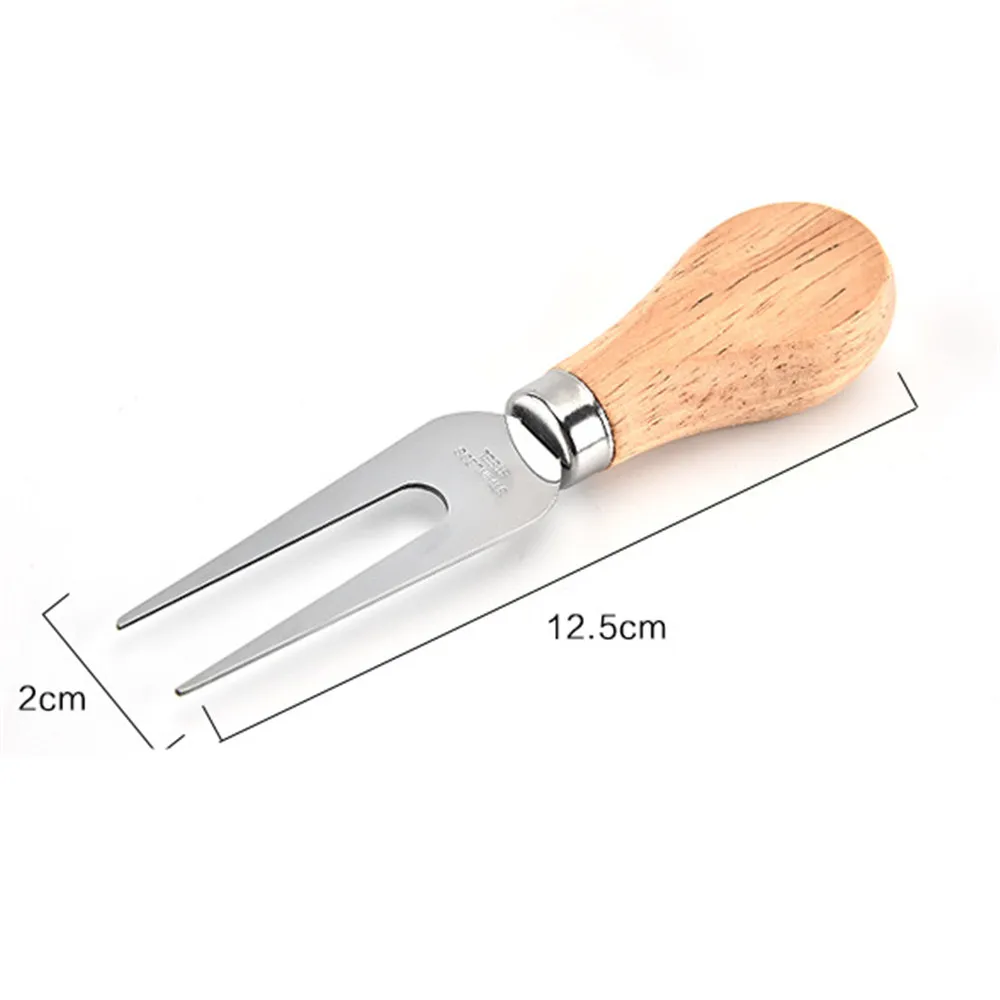 Высококачественный Набор ножей для сыра из нержавеющей стали с деревянной ручкой, нож для нарезки сыра, набор для еды, кухонные тосы 3