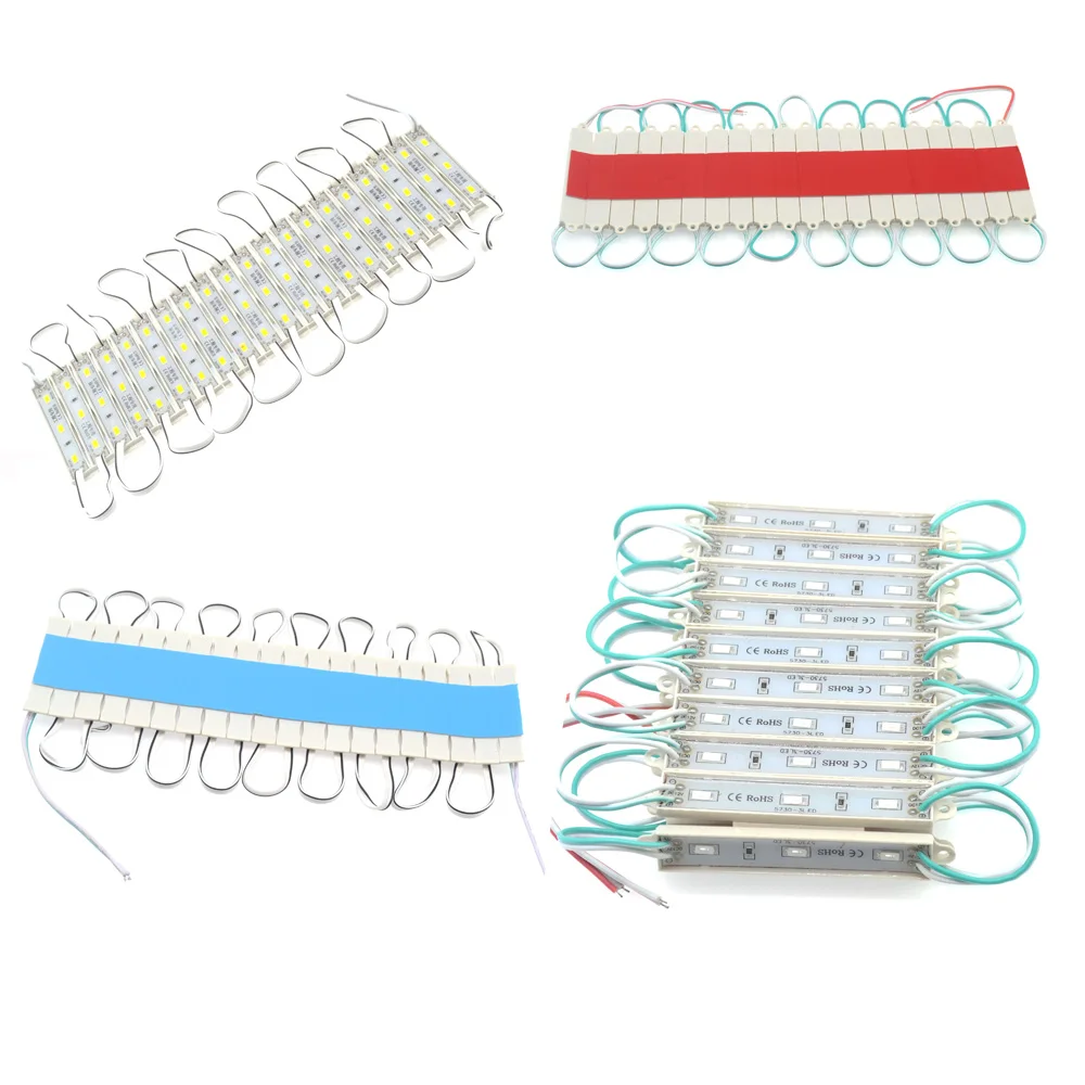 20X5730 5630 Модули DC 12 В 3 светодиода водонепроницаемый наружный светильник IP65 белый красный синий зеленый знак светодиодный задний светильник s для букв каналов