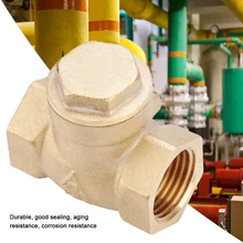Золотой Латунный один способ FemaleThread поворотный обратный клапан латунный обратный клапан части