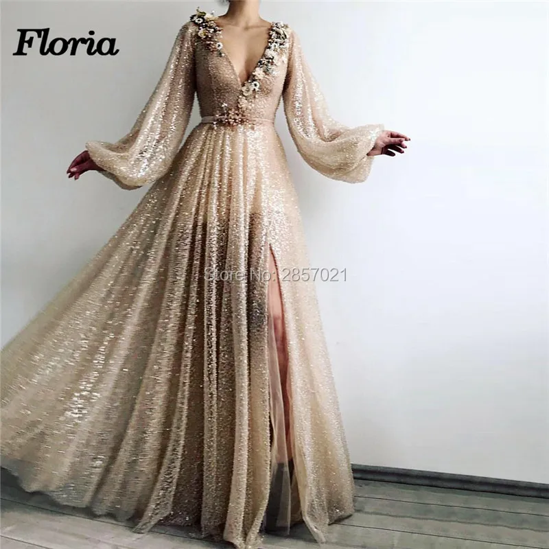 

Lastest Design V Neck Evening Dresses With Beading Moroccan Kaftan Islamic Prom Dress Robe De Soiree Arabic Dubai Party Gowns
