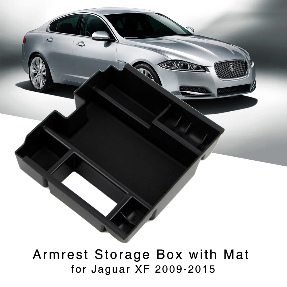 Car Armrest Storage Box for Jaguar XF 2009 2010 2011 2012 2013 2014 2015 Central Console Organizer Glove Holder Tray