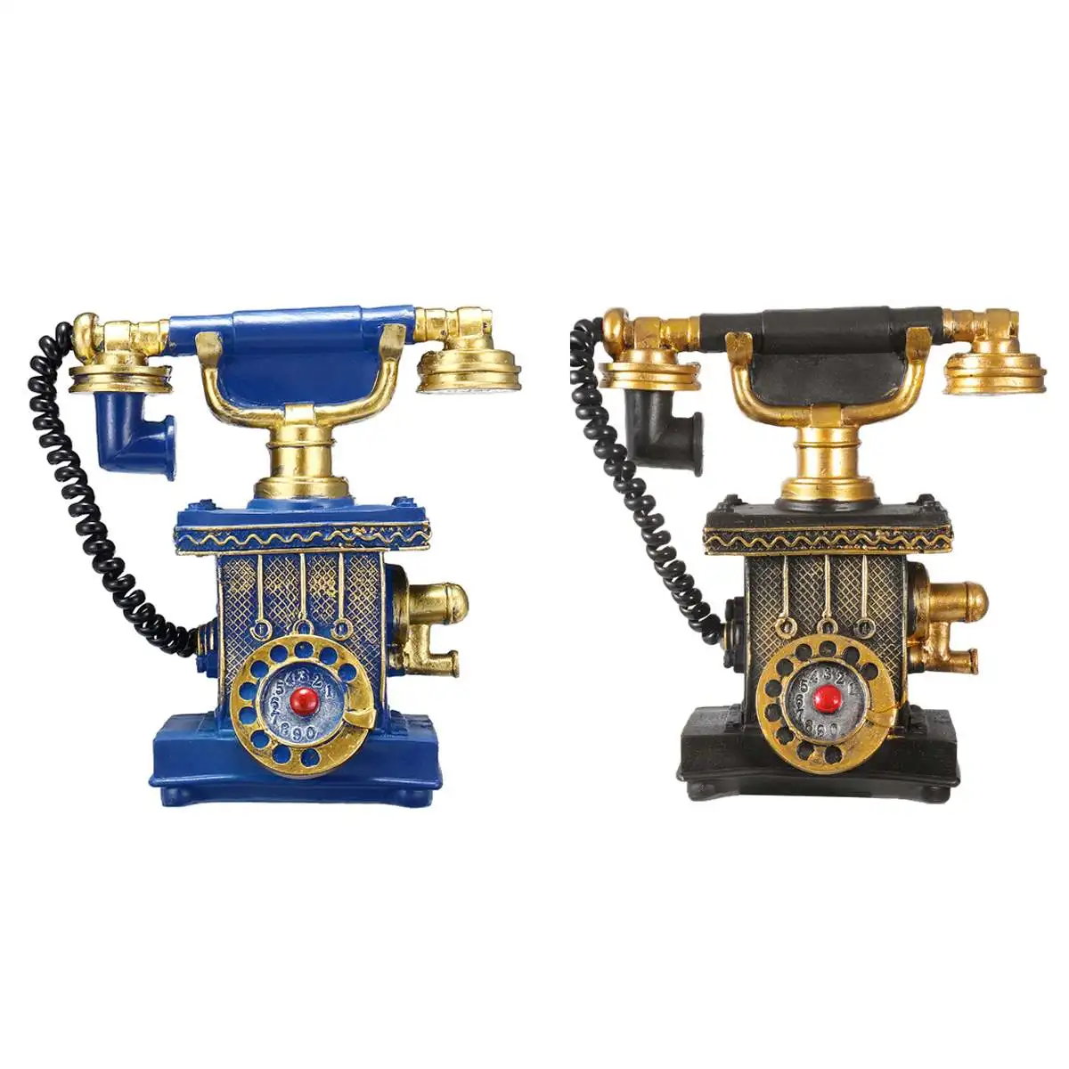 

Vintage Style Old-fashioned Resin Artificial Telephone Model Retro Resin Home Decoration Accessories Figurines Miniatures Craft