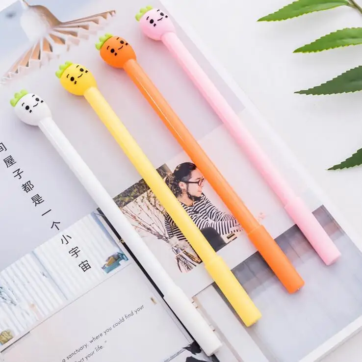 

Ellen Brook 1 Piece Korean Stationery Cartoon Cute Tilted Head Radish Advertising Creative School Office Supplies Gel Pens Gift
