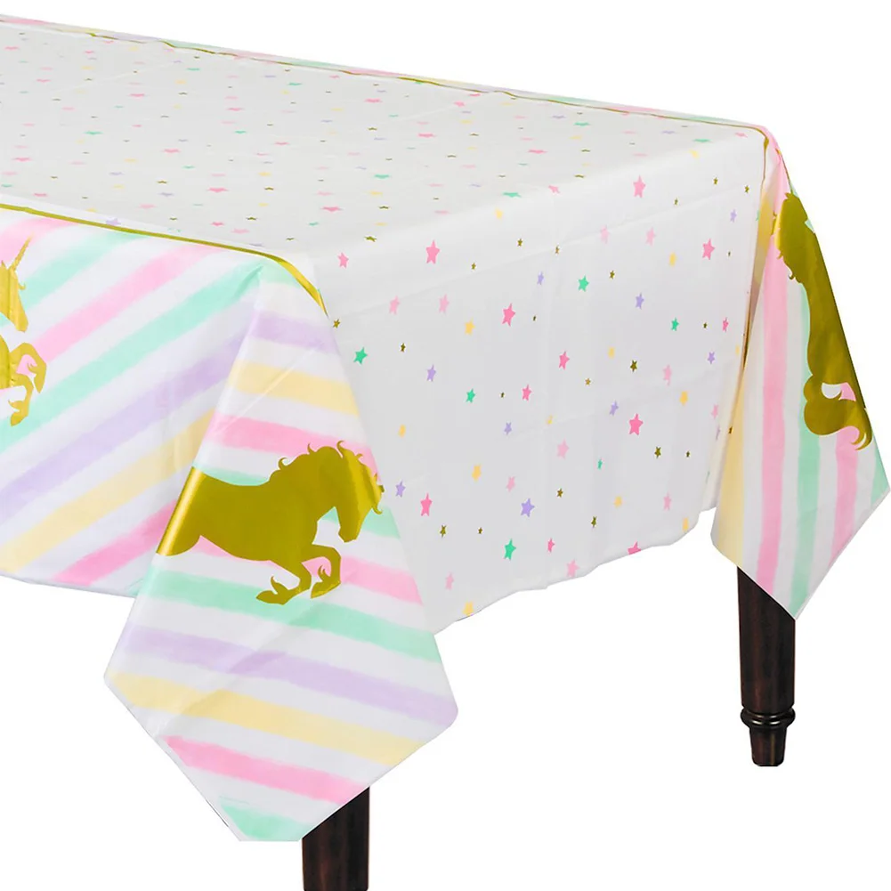 

Unicorn Table Cover Party Favor Rectangle Tablecloth Disposable Table Cover For Birthday Festival Party Decoration
