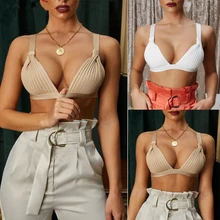Сексуальная Летняя мода Женская майка Топы бюстье бюстгальтер жилет укороченный топ Бралетт блузка одежда Спагетти ремень одноцветное мягкое нижнее белье 1 шт