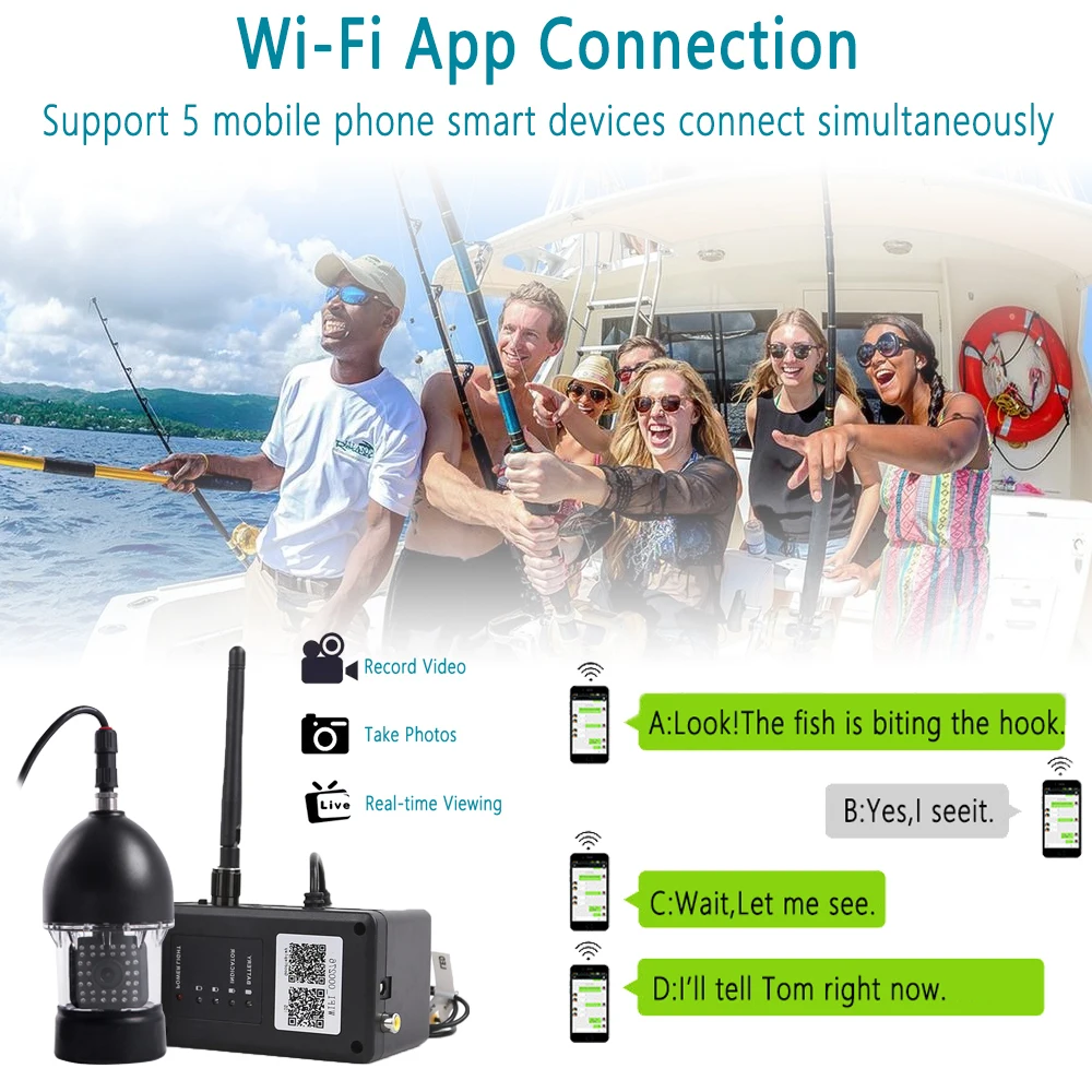 Беспроводной рыболокатор SYANSPAN с Wi Fi и ЖК монитором 9 дюймов видеокамера 1000TVL