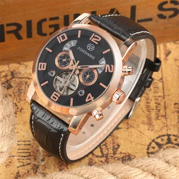 

Tourbillon Mechanical Watch Men Wristwatch For Man Business Sport Cool Men's Genuine Leather Clock Reloj Masculino Top Gifts