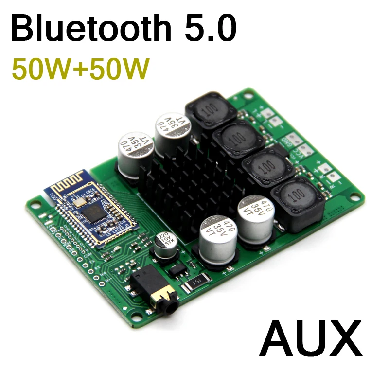 Bluetooth 5 0 приемник усилитель мощности плата 50 Вт + поддержка AUX стерео аудио вход