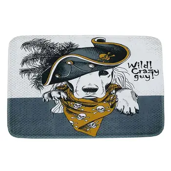 

1 PC Bathmat Water-absorbing Printing Non-slip Dog Pattern Rugs Carpet Floor Mat for Kitchen Hallway Bathroom