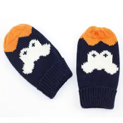 Вязаные зимние перчатки для маленьких мальчиков и девочек, теплые хлопковые шерстяные варежки для детей, милые перчатки для мальчиков и