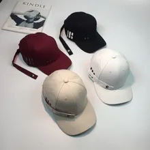 Корейский женский длинный пояс Snapback cap s Ретро шляпа мужская индивидуальность металлическое кольцо буквенная вышивка Кепка-бейсболка