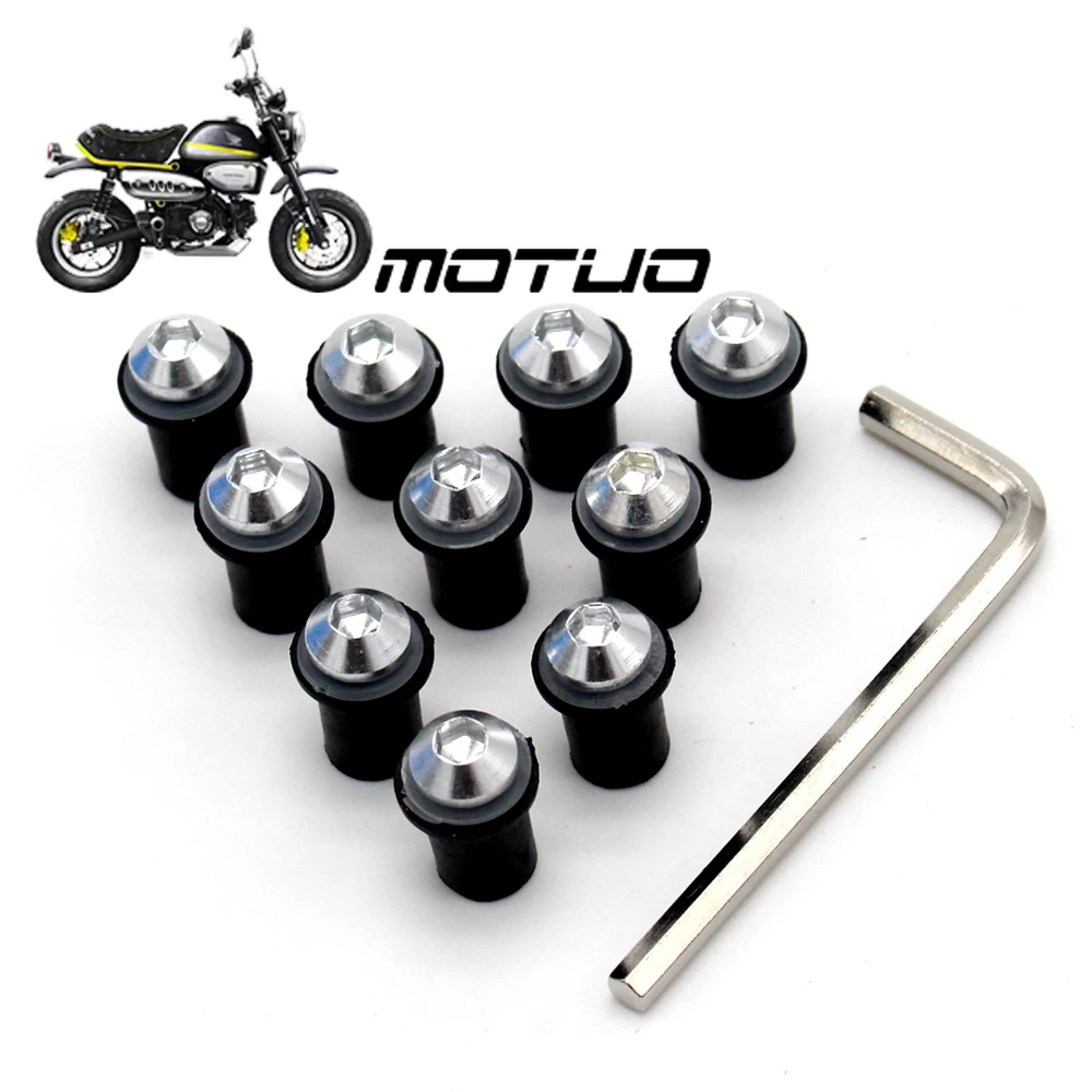 

Motorcycle Windshield Bolts Screw Nut Fastener Kit 5mm 10Ps eight color For HONDA CBR 600 RR/F4I/F4 VFR 800steed 10 RR CB1000R