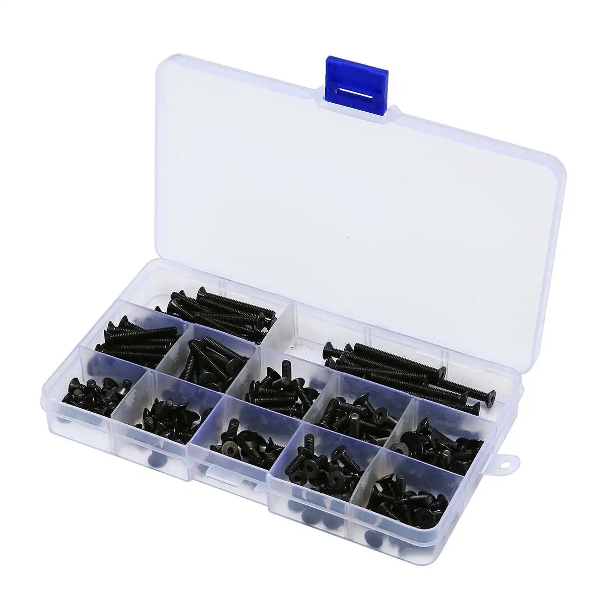 

Suleve M4CH3 180Pcs M4 Hex Socket Flat Head Screw 10.9 Grade Carbon Steel 6-40mm Bolt Assortment