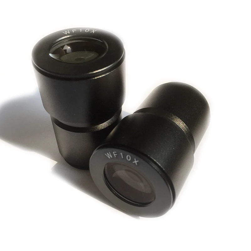 Pair WF10X Wide Field Eyepiece Optical Lens for Stereo Microscope with Mounting Diameter 30mm or 30.5mm with Rubber Eye Cups