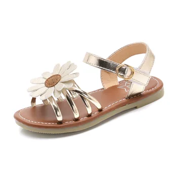 

Summer children's clothing girls shoes girls sandals children's clothing PU leather sun flower princess dress shoes