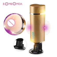 Vagina Anal Double Vibrating Masturbation Cup Sex Toys For Men Oral Pussy Intelligent Voice Deep Throat Sex Cup Hands Free Cup
