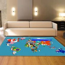 30 видов голубого красочного рисунка карта мира большой ковер и коврики для дома гостиной спальни ресторана напольный коврик