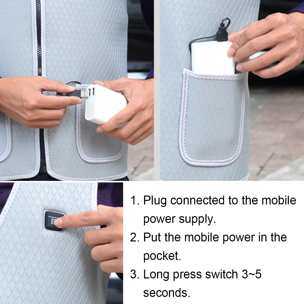 45/55/65 USB للجنسين تسخين كهربائي الدافئة سترة التدفئة العمل معطف في الهواء الطلق التزلج سترة سلامة الملابس