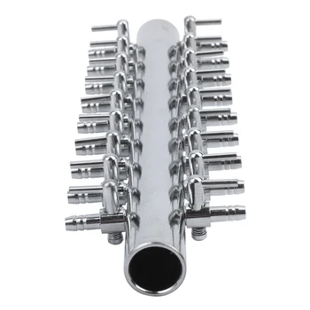 

Dual Line 18 Way Air Pump Control Valve Manifold Taps for Aquarium Silver