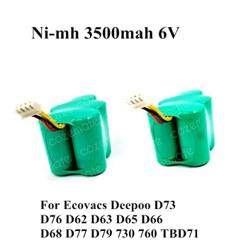 

2pcs/lot 6V 3500mAh Replacement Battery for Ecovacs Deepoo D73 D76 D62 D63 D65 D66 D68 D77 D79 730 760 TBD71 Battery Robotics
