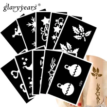 10 шт./компл. хна Татуировка трафарет звезды шаблон Рисование пастой леди боди-арт тату трафарет сексуальный продукт водостойкий HN#29