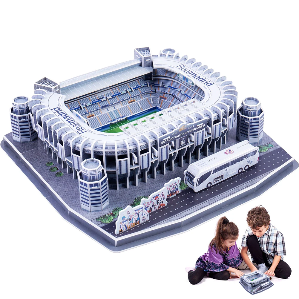 

1 Pack 3D Jigsaw Puzzle Children's Puzzle Game DIY World Football Game Field 3D Assembly Paper Model Football Fans Memorabilia