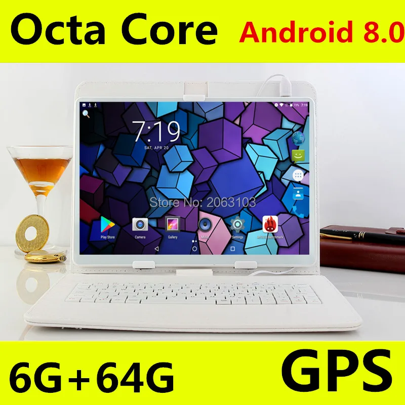 Free shipping Android 8.0 Octa Core 10 inch Tablet PC 6GB RAM 64GB ROM 128GB ROM 8MP WIFI A-GPS 3G 4G LTE IPS 1280*800