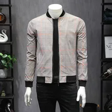 Fashion Mens Jacket Classic Designer Plaid Bomber Jackets Slim Fit Casual Jackets Men Streetwear Coat Party Club Oversize 5xl