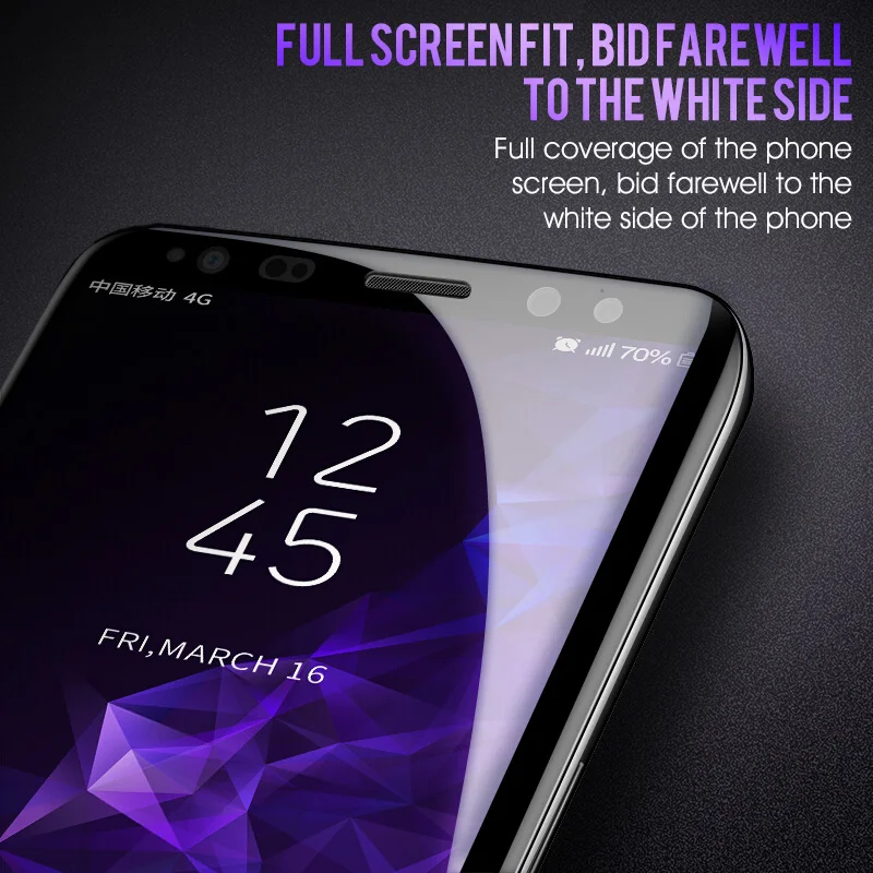 9D Full Curved Tempered Glass For Samsung Galaxy S8 S9 Plus Note 8 9 Screen Protector For Samsung S6 S7 Edge S8 Protective Glass