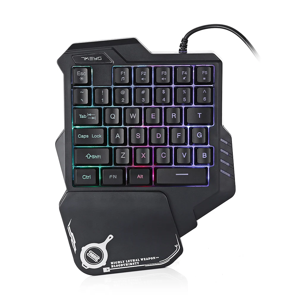  G30 1.6m Wired Gaming Keypad With LED Back-light 35 Keys One-handed Membrane Keyboard For LOL/PUBG/