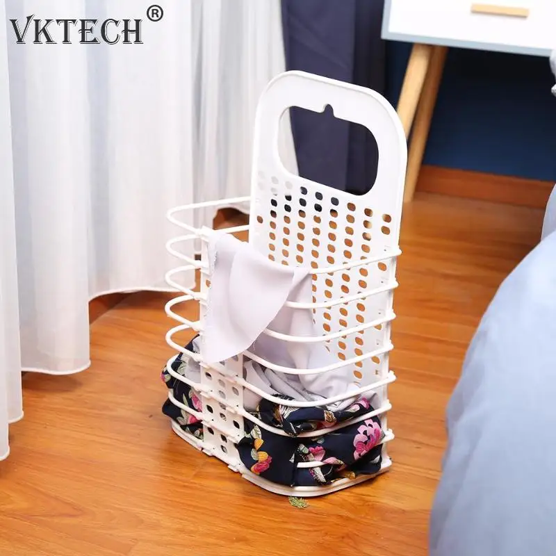 

Plastic Folding Wall Hanging Laundry Basket Dirty Clothes Storage Basket Organizer Sundries Kids Toy Container