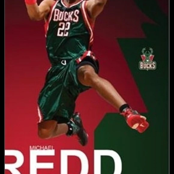 Milwaukee Bucks-Michael Redd-2008 ламинированный и Обрамленный плакат печать (24x36) | Дом сад