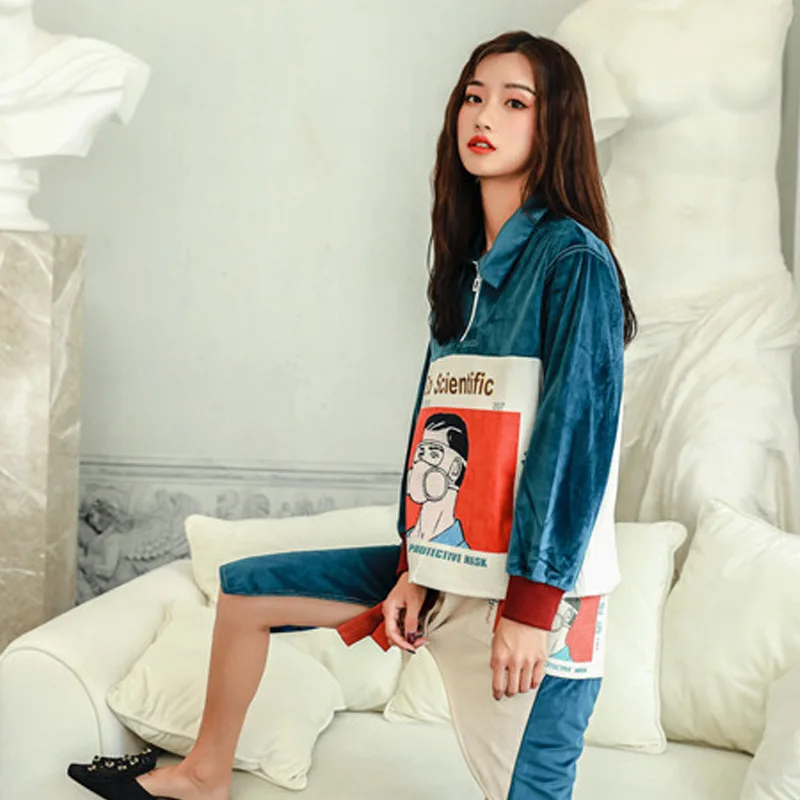 

Original Designer Brand Personality Printing Open Wire Zipper Sweater Woman Clothing Easy Long Sleeve Jacket Pullover