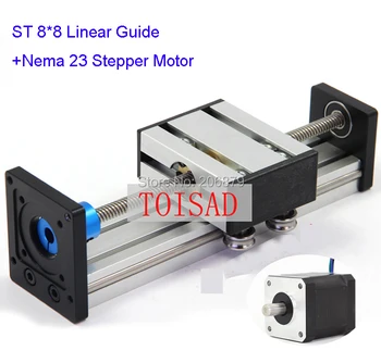 

ST T8*8 Effective Travel Length Stroke 400mm 8MM T-screw Linear Guide Motion Moving Slide Rail CNC+57 Nema 23 Stepper Motor