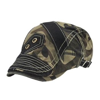 

Beret Hat Camouflage Berets Gorras Patchwork Flat Caps Visors Hats For Men Women Patchwork Adjustable Hats Casquette Cap Jamon