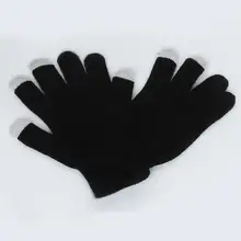 Унисекс трикотажный подогреватель перчатки сенсорный экран пэчворк зима рука пара перчаток