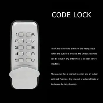 

Mechanical Digital Door Lock Push Button Keyless Code Combination Lock Set Waterproof and Rustproof