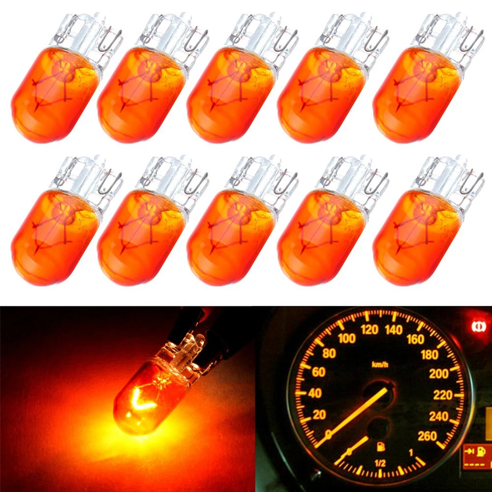 

10 Pcs T10 168 194 W5W Halogen Light Bulb Instrument Cluster Gauge Dash Lamp Mini Car Light Free Ship