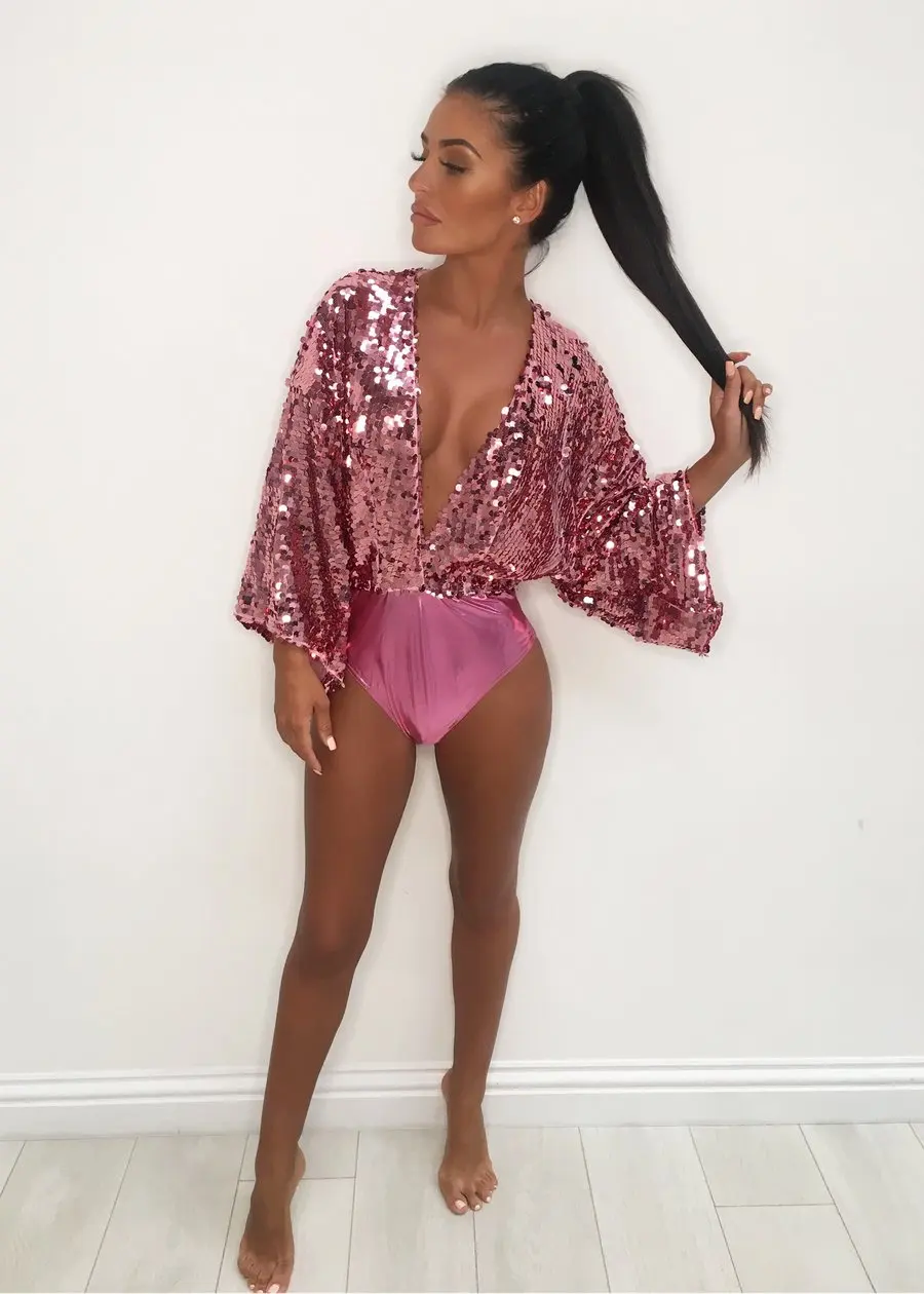 Hirigin Kardashian сексуальное бикини с глубоким V образным вырезом 2019 новые блестки