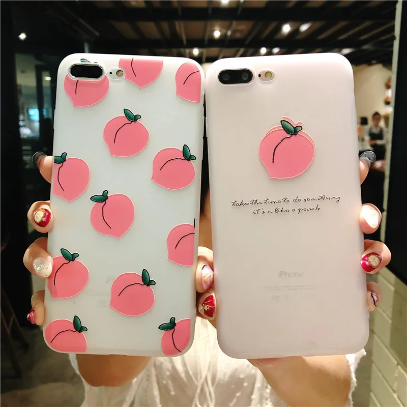 Summer Day Peach Silicone Phone Case For iPhone X XR XS Max 8 7 6 6s Plus Pattern Soft TPU Back Cover Cases |