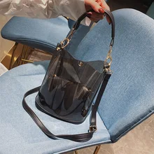 Летняя прозрачная сумка через плечо для женщин качество ПВХ роскошные сумки дизайнерские женские пляжные прозрачные сумки через плечо