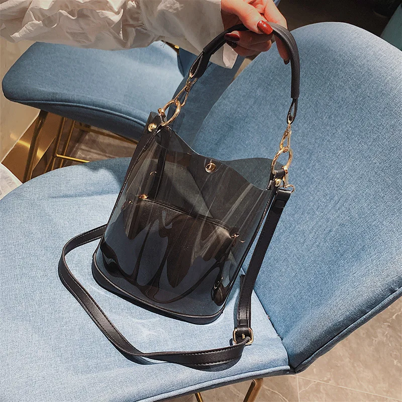 

Summer Transparent Jelly Bag Crossbody Bags For Women 2019 Quality PVC Luxury Handbags Designer Ladies Beach Clear Shoulder Bag
