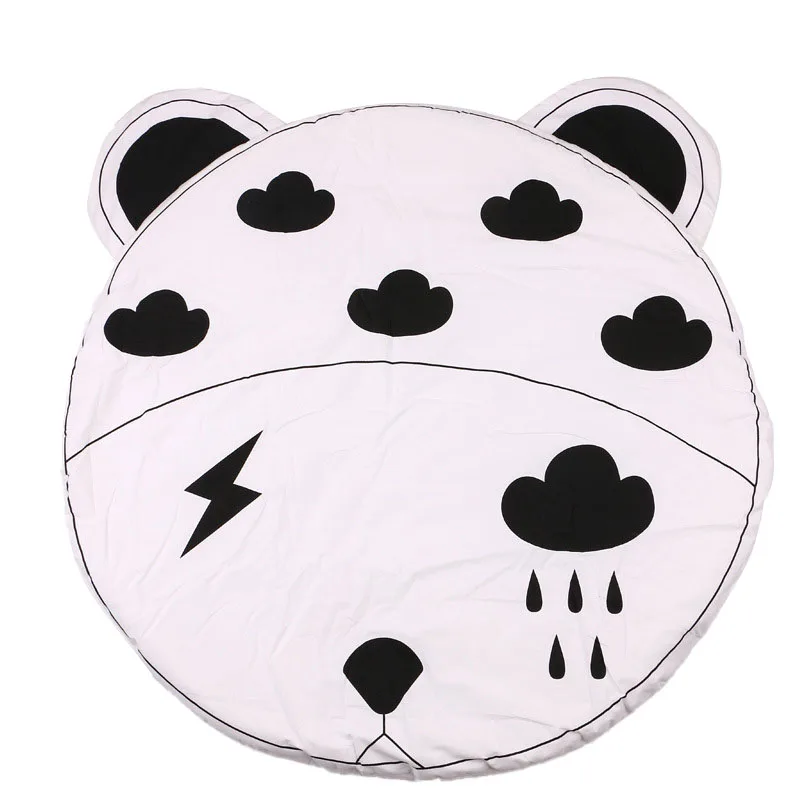 Современный стиль детский игровой коврик для пола, 37,4 дюймов Реверсивный толстый, хлопок смесь для мальчиков, Лев