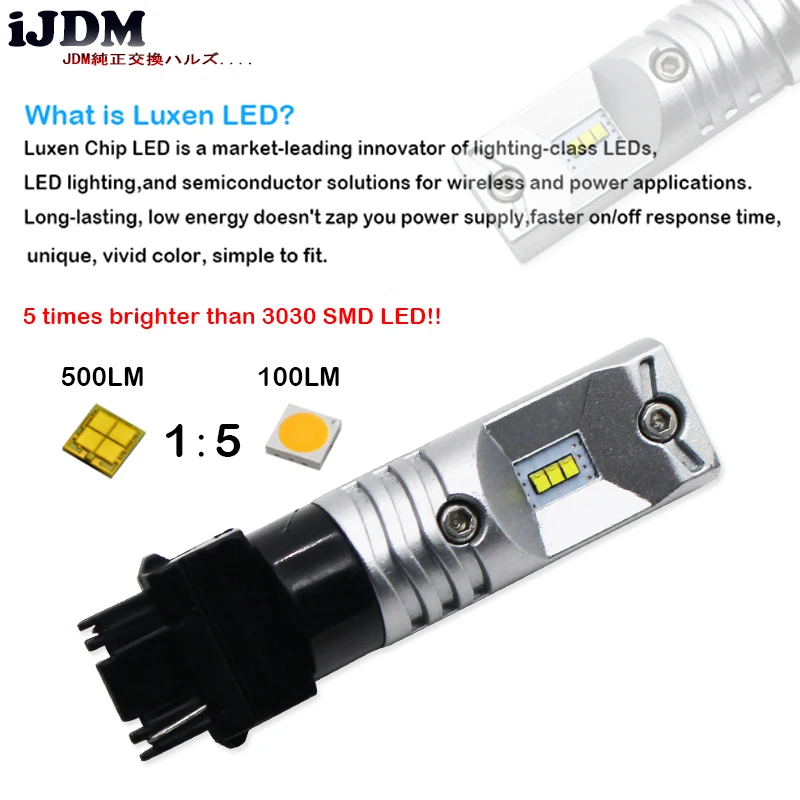 6000K белый 6-SMD Luxen светодиодный 3157 3357 3457 4114 светодиодный лампы для 2011-up Jeep Compass для Габаритные огни 12В