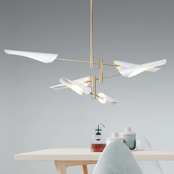 

4/6/8Heads White Led Iron Chandelier Living Room Restaurant Hanging Lamp Lighting Light Fixtures Luminaire Suspension Luminaria