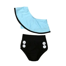 Летняя детская одежда для купания, бикини для девочек комплект купальник на одно плечо для маленьких девочек танкини Высокая талия купальный костюм бикини ванный комплект