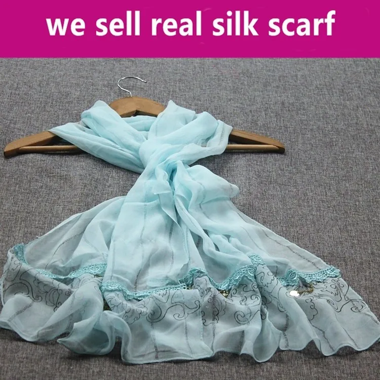 

#0426-2 100% real silk scarf GEORGETTE,color:AS PICTURES,52*160cm women