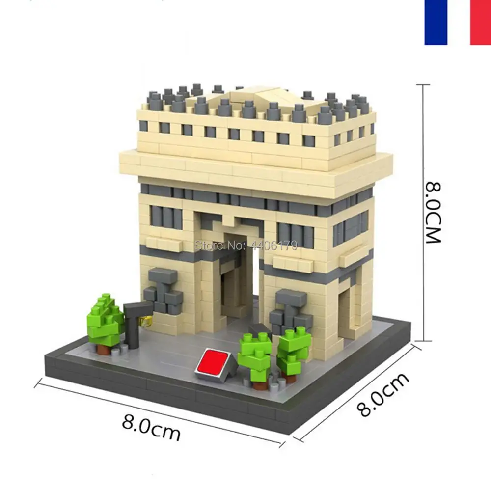 

LegoINGlys city creators Street view Triumphal Arch of Paris France Micro Diamond Building Block model Nanoblock brick toys gift